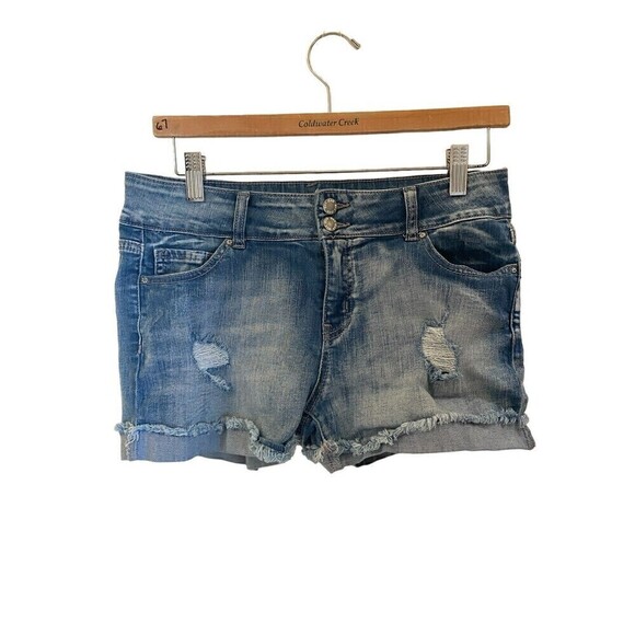 Wax Jean Pants - Wax Denim Destressed Jean Shorts Sz.L